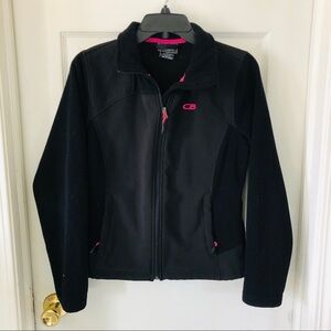 CB black fleece zip up jacket size small